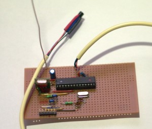 Component side view of the finished board